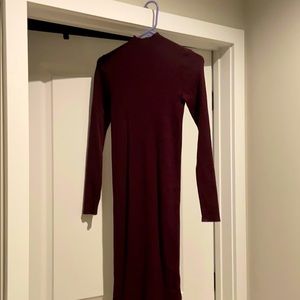 Long sleeve Plum midi dress